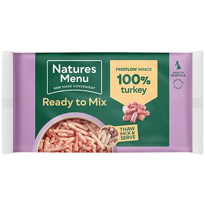 2kg Bag of Natures Menu Turkey Mince raw dog food