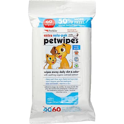 Petkin Pet Wipes Extra Value Pack 60