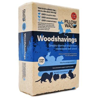 3.6kg pack of Pillow Wad Wood Shavings small animal bedding