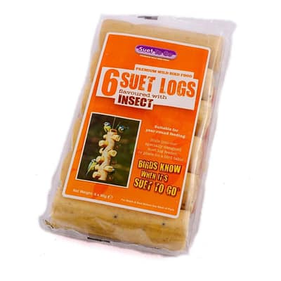Pack of 6 suet logs wild bird food